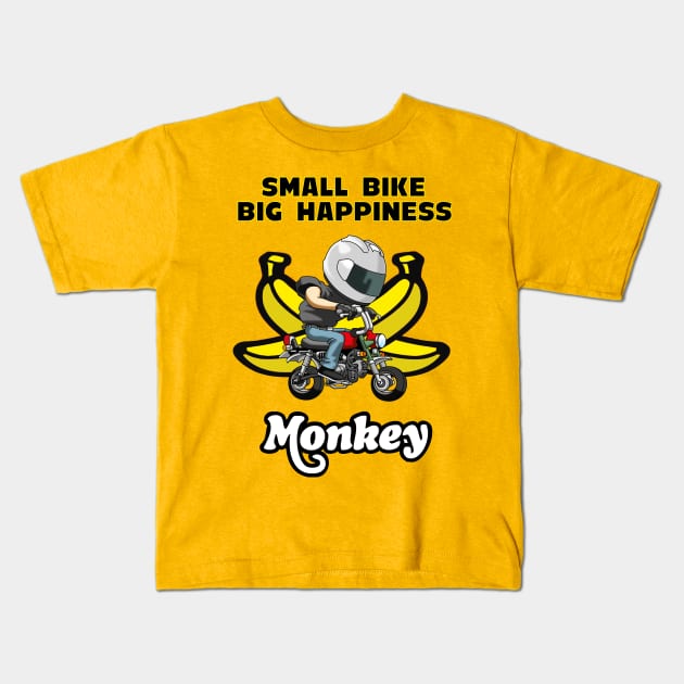 honda monkey small bike big happiness 2 Kids T-Shirt by wankedah